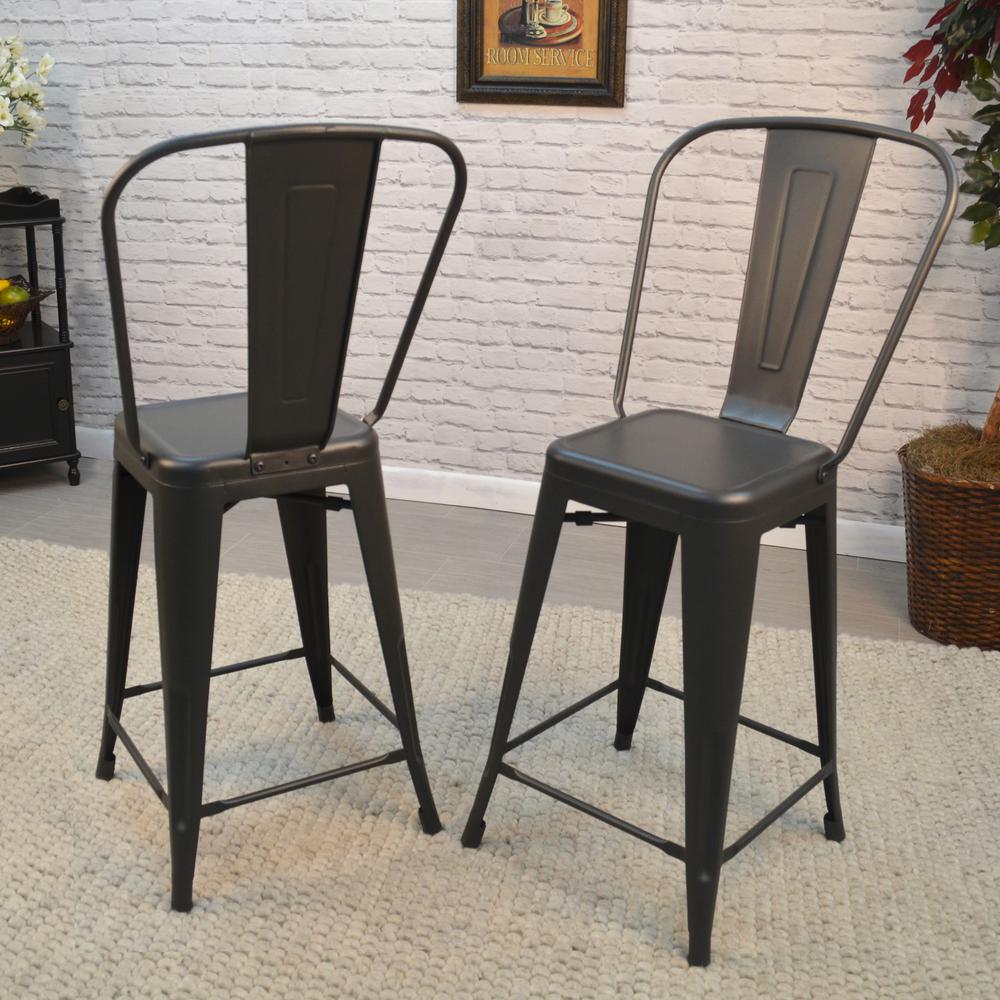 Adeline 24" Counter Stool - Set of 2 - Rustic Pewter. Picture 3