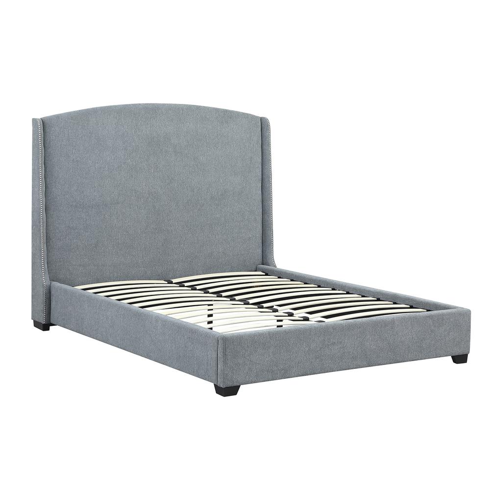 Monterey Upholstered Queen Bed Frame - Gray. Picture 1
