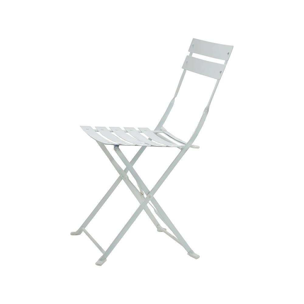 Bistro Folding Outdoor Chair Set - Set of 2 - White. Picture 1