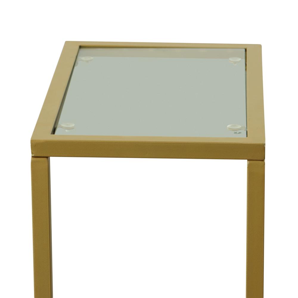 Aggie C-Form Accent Table - Glass Top - Gold. Picture 5