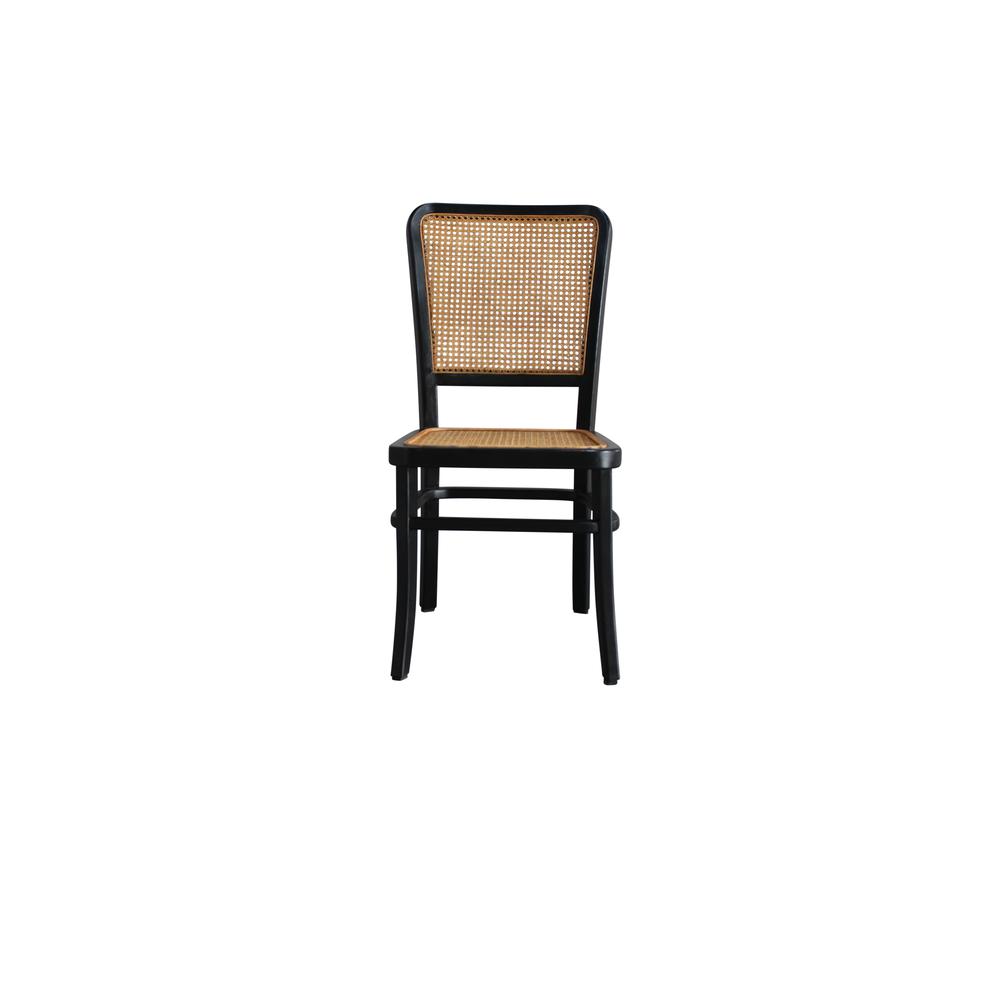 Grove Dining Chair - Set of 2 - Black - Natural. Picture 2