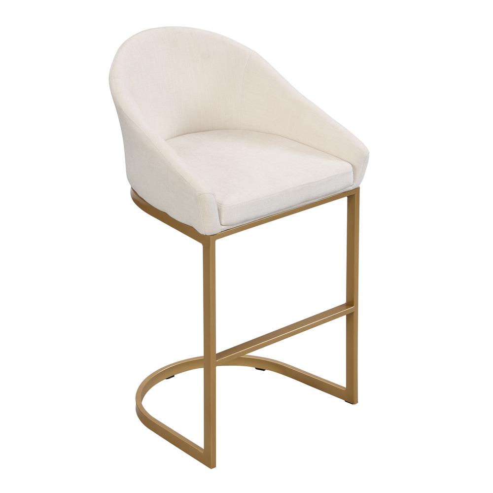 Torano 26" Upholstered Counter Stool - Gold - Cream Upholstery. Picture 6