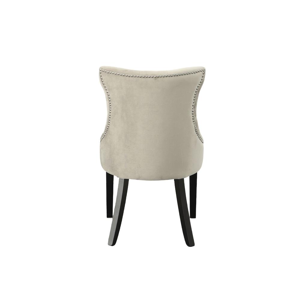 Julia Tufted Back Upholstered Chair - Set of 2 - Espresso - Gray Upholstery. Picture 2
