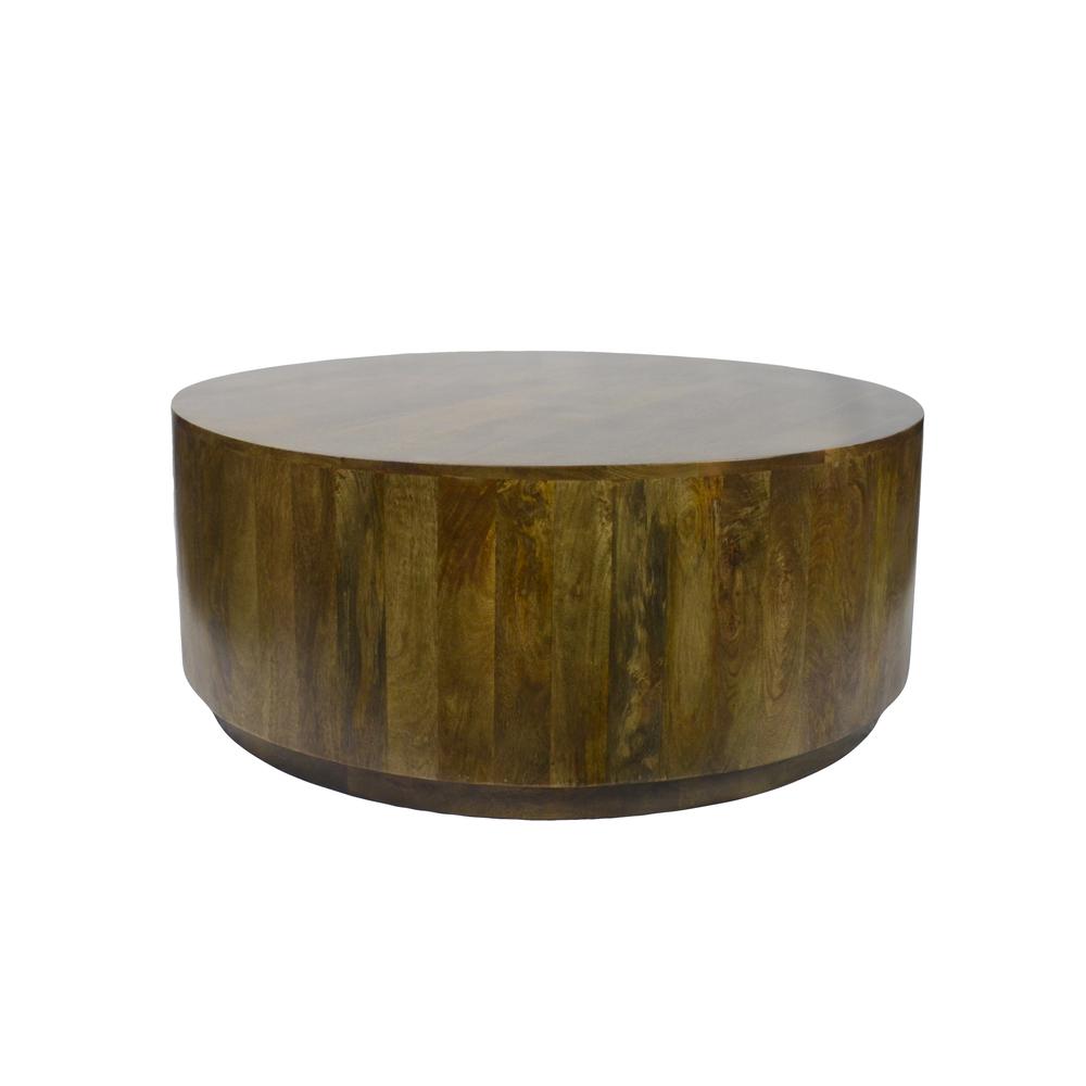 Tamia 42" Round Wooden Coffee Table - Elm. Picture 1