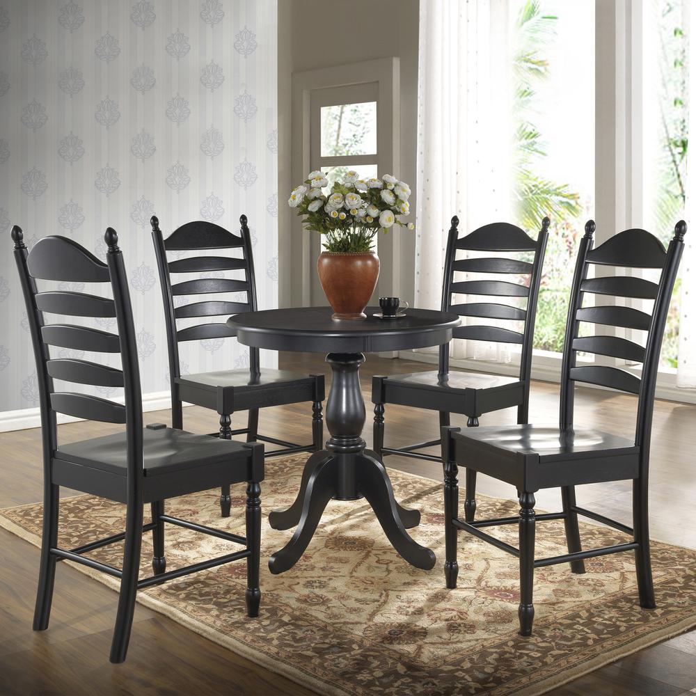 Fairview 30" Round Pedestal Dining Table - Antique Black. Picture 8