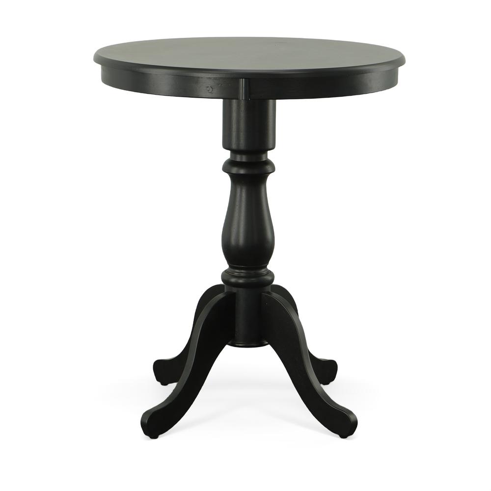 Fairview 30" Round Pedestal Bar Table - Antique Black. Picture 1