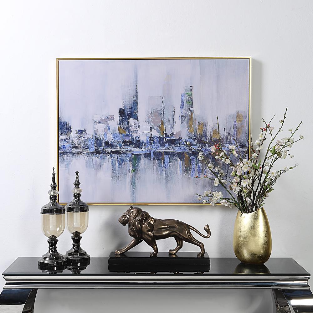 Cityscape Abstract Wall Art - Gold Frame - Medium. Picture 4