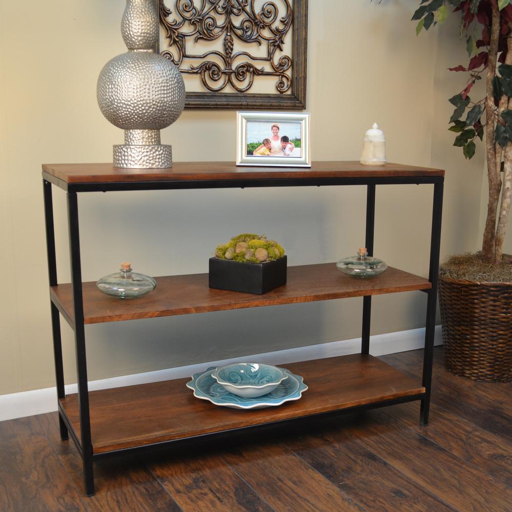 Brayden Console Table - Chestnut/Black. Picture 8