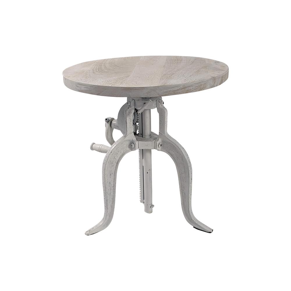 Regan Adjustable Accent Table - Whitewash. Picture 1