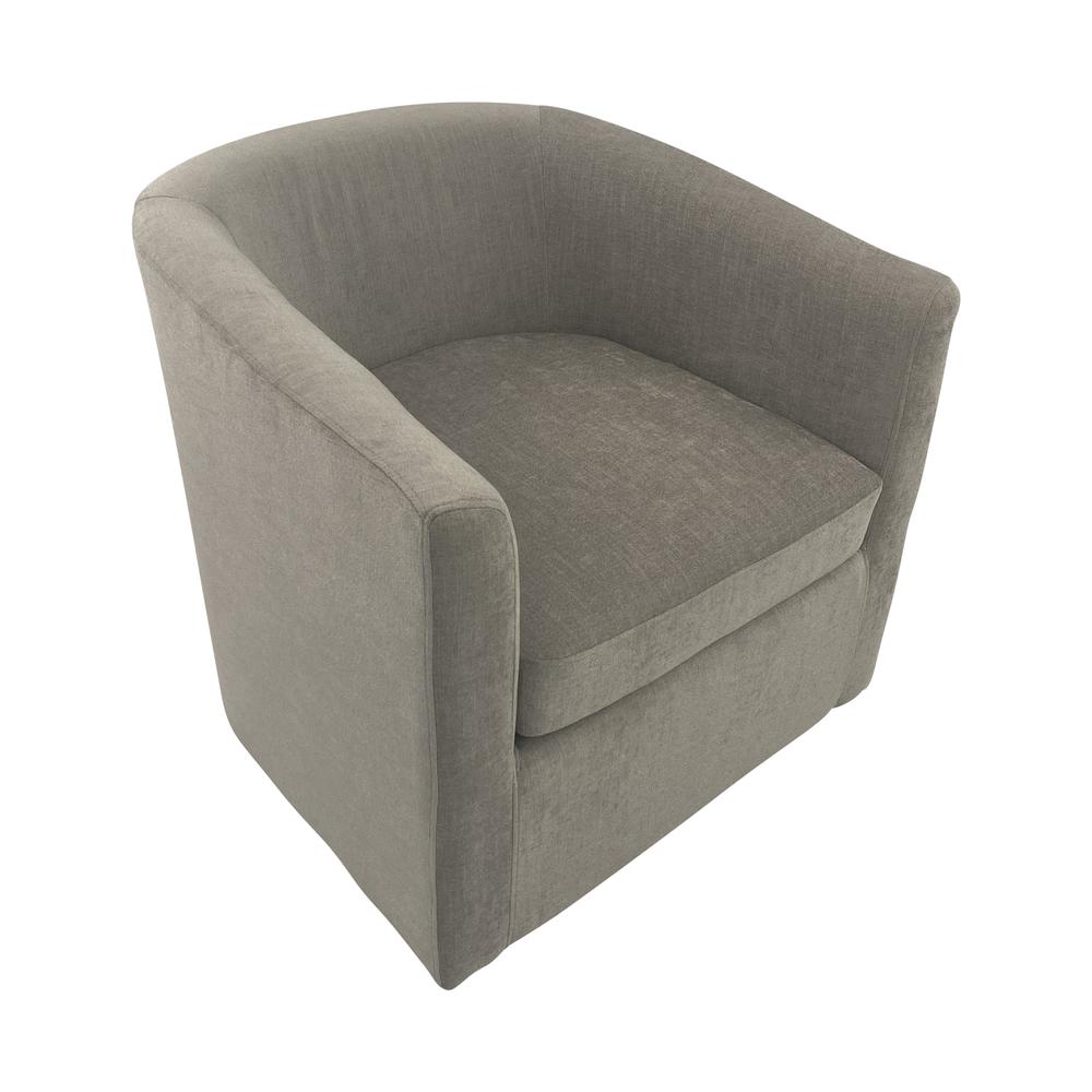 Ingran Barrel Swivel Upholstered Accent Chair - Gray. Picture 1