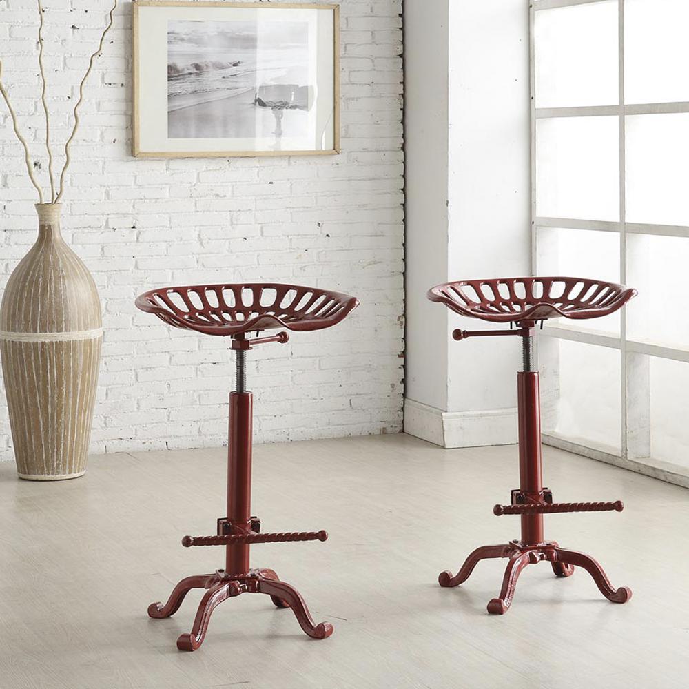 Adjustable Tractor Seat Barstool - Red. Picture 10