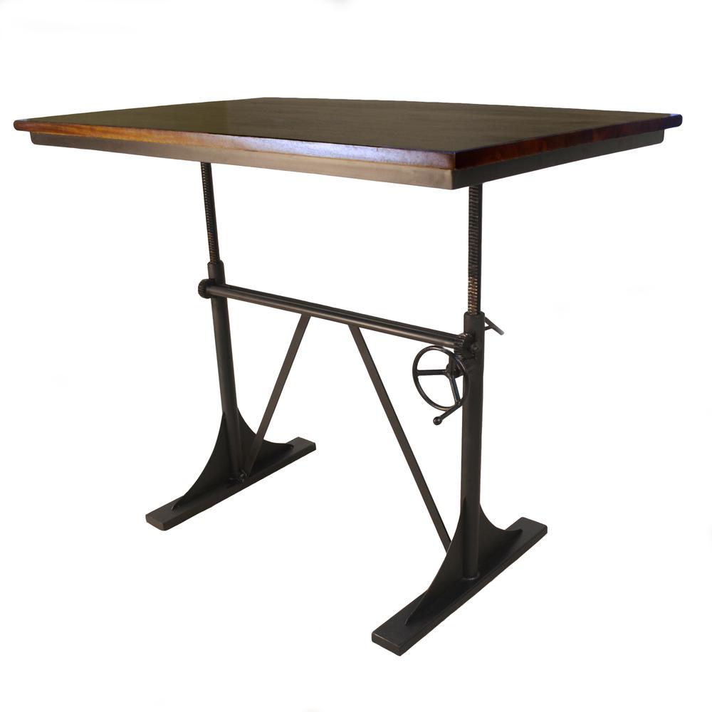Brio Sit or Standing Adjustable Desk - Elm Top - Black Base. Picture 5