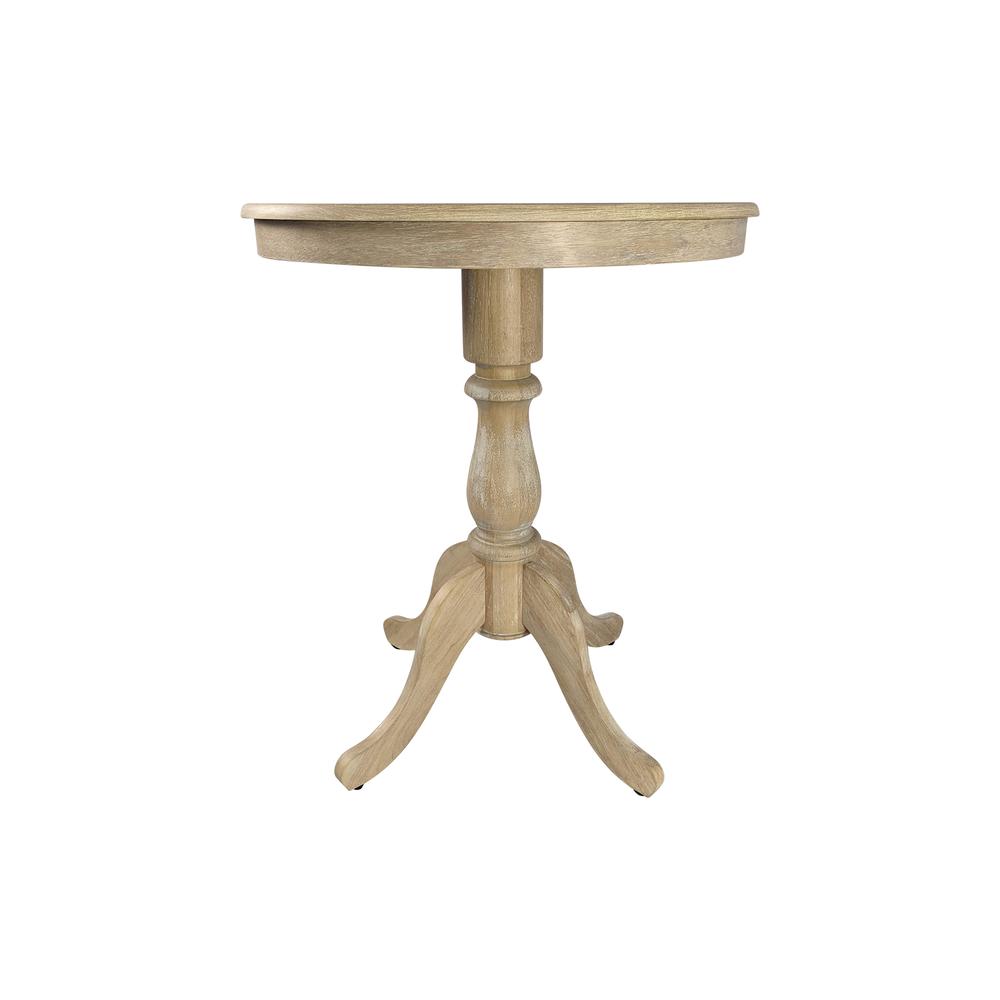Fairview 30" Round Pedestal Bar Table - Natural Driftwood. Picture 1