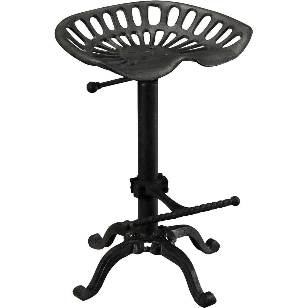 Adjustable Tractor Seat Barstool - Black. Picture 1