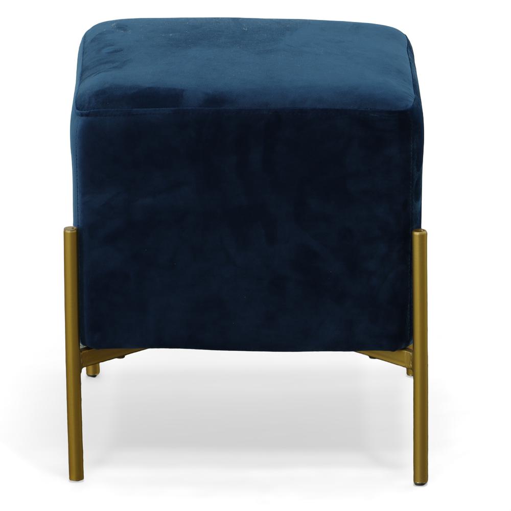 Larenta Upholstered Stool/Footrest - Navy Blue. Picture 3