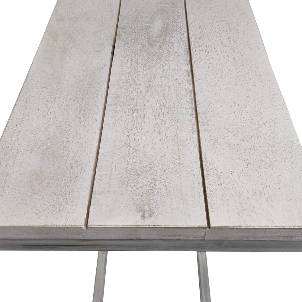 Chloe C-Form Accent Table - USB Ports - Whitewash. Picture 7