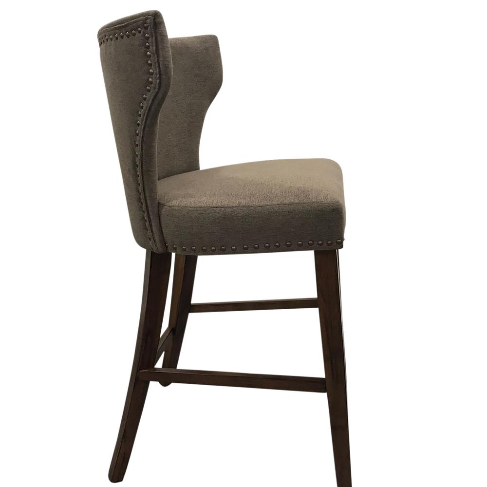 Bianca Upholstered Barstool - Set of 2 - Rustic - Brown Upholstery. Picture 2