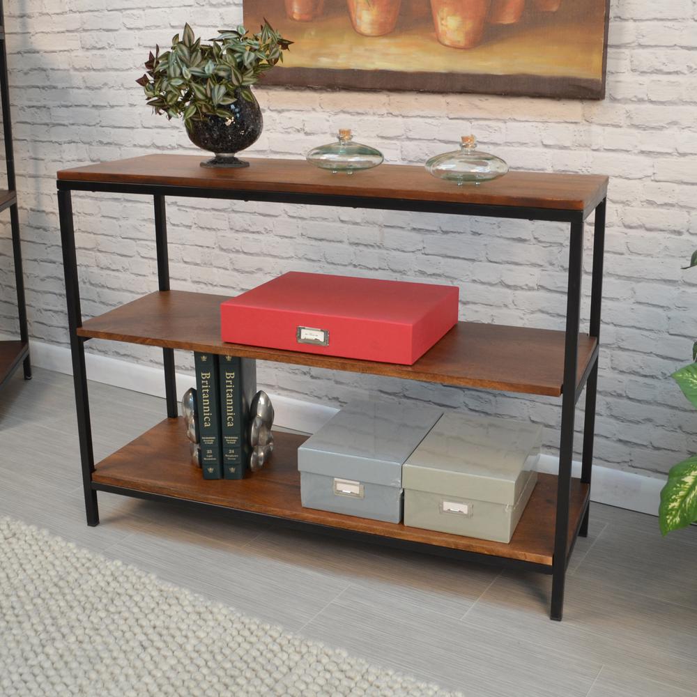 Brayden Console Table - Chestnut/Black. Picture 6