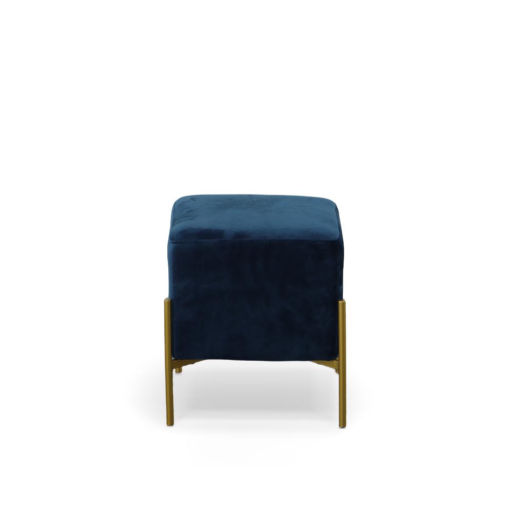 Larenta Upholstered Stool/Footrest - Navy Blue. Picture 2