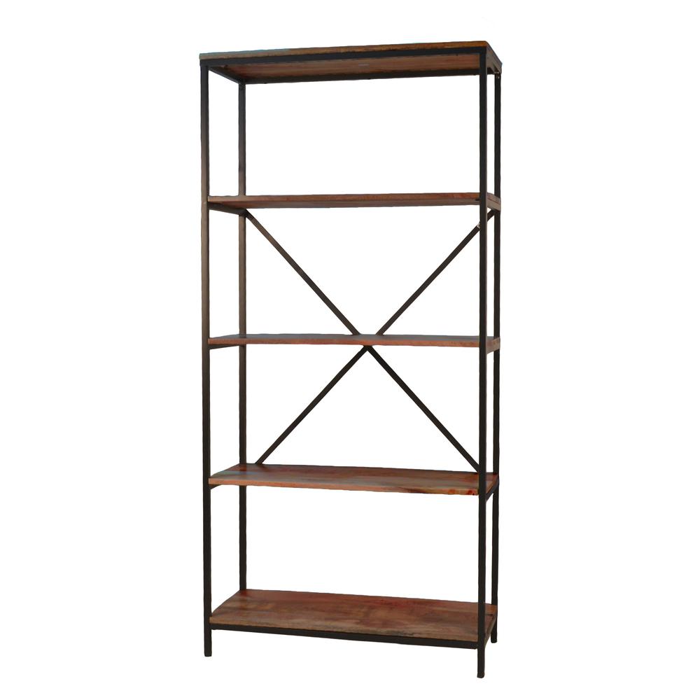 Brayden Tall Bookcase - Chestnut/Black. Picture 1