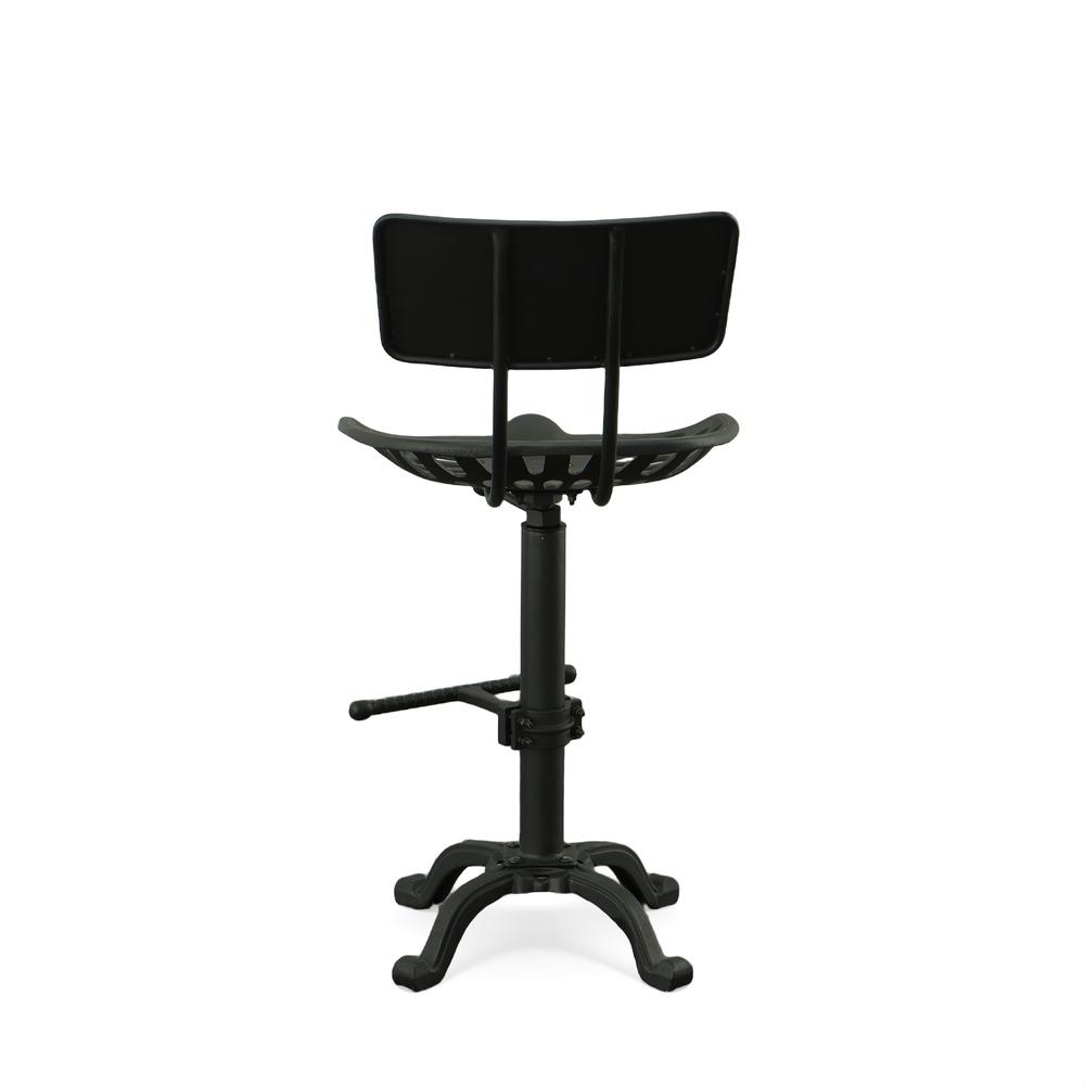 August Tractor Seat Barstool with Back - Black. Picture 5