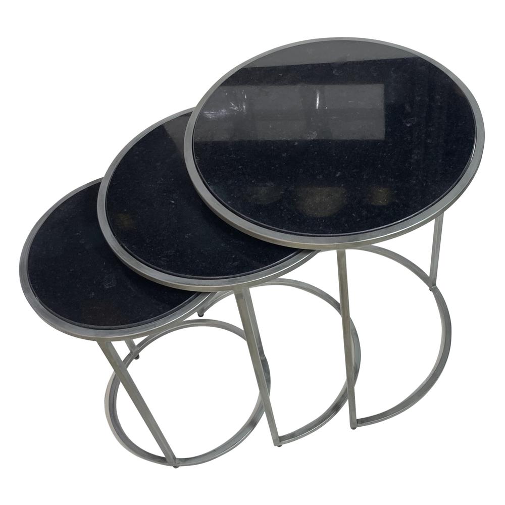 Serena Nesting Tables - Black Marble - Industrial. Picture 2