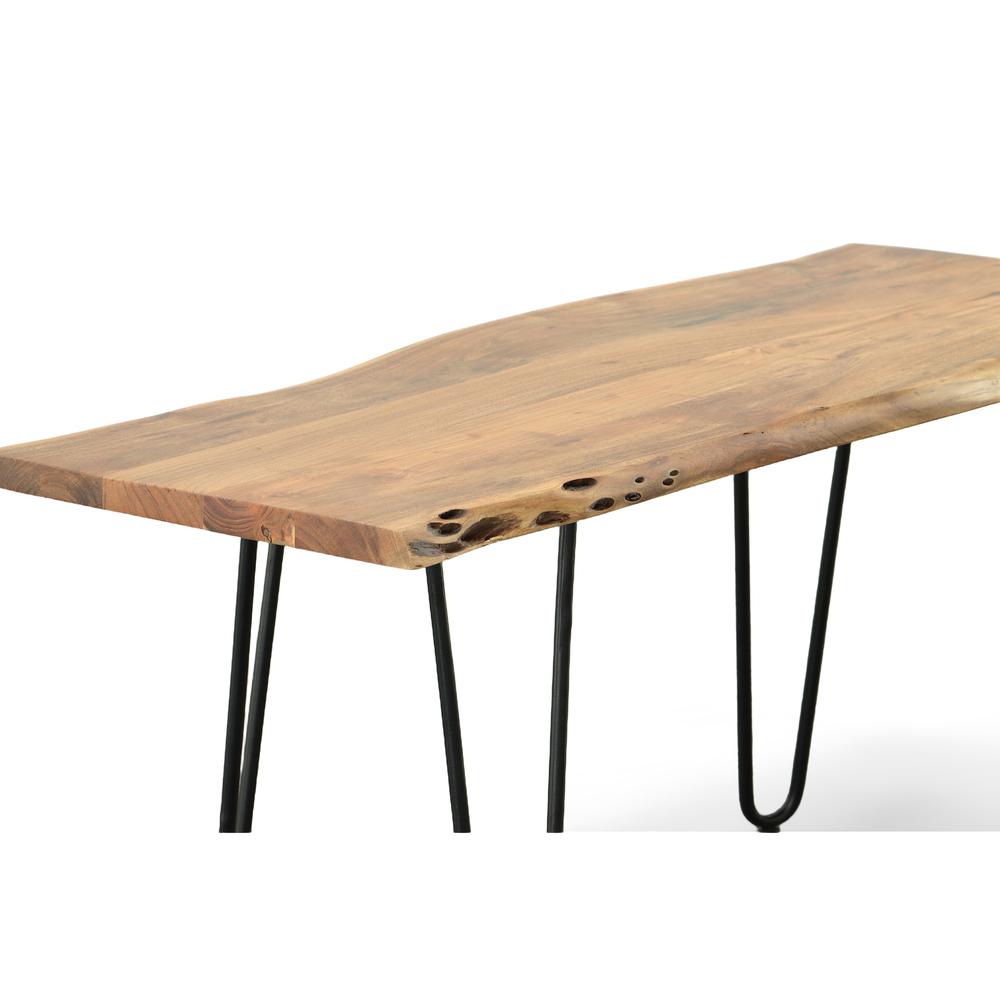 Seti Live Edge Coffee Table/Bench - Natural Top - Black Base. Picture 5