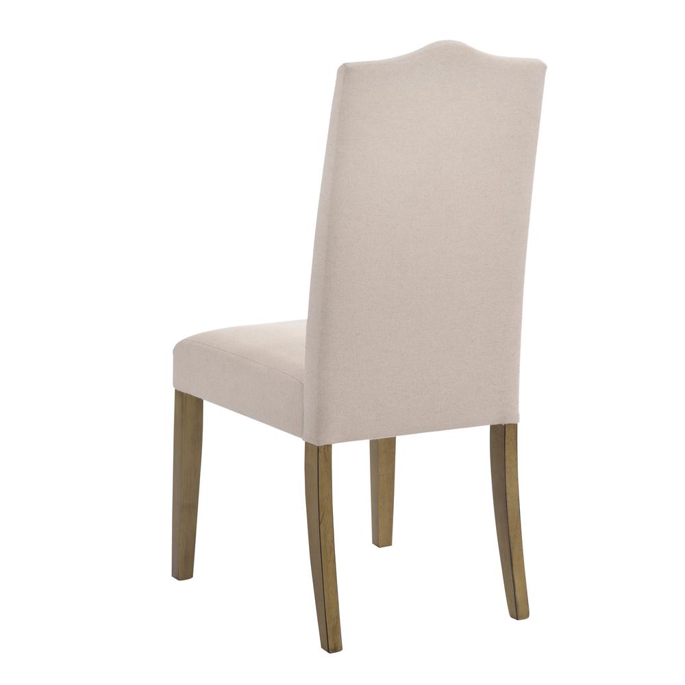 Romero Parson Chair - Harvest Oak - Linen Upholstery. Picture 3