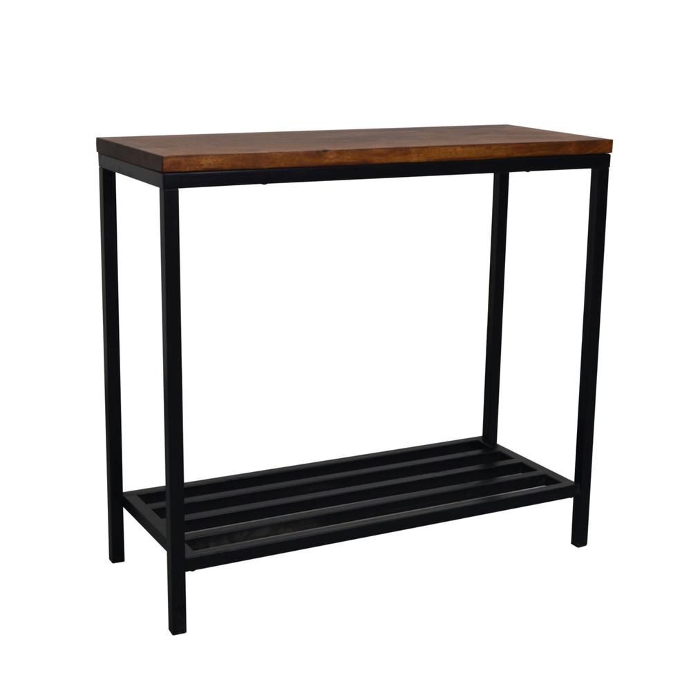 Ryan Console Table - Chestnut/Black. Picture 1