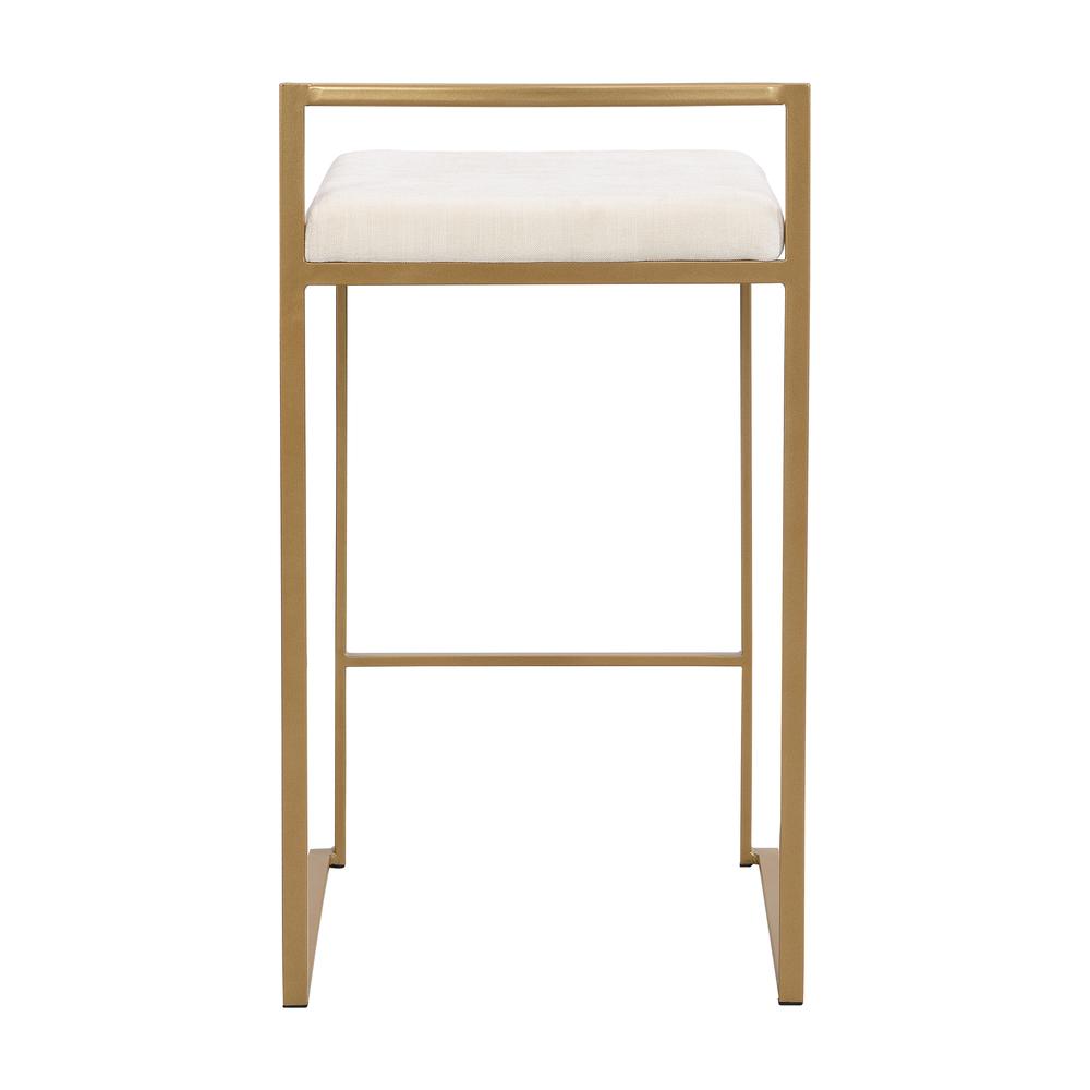 Lucien 25.25" Upholstered Counter Stool - Gold - Cream Upholstery. Picture 4