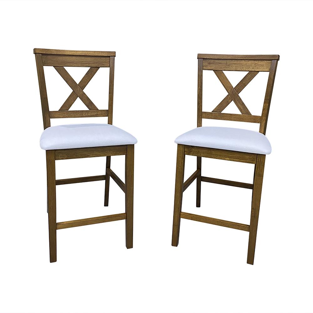 Taylor X-Back Counter Stools - Set of 2 - Golden Oak/White. Picture 1