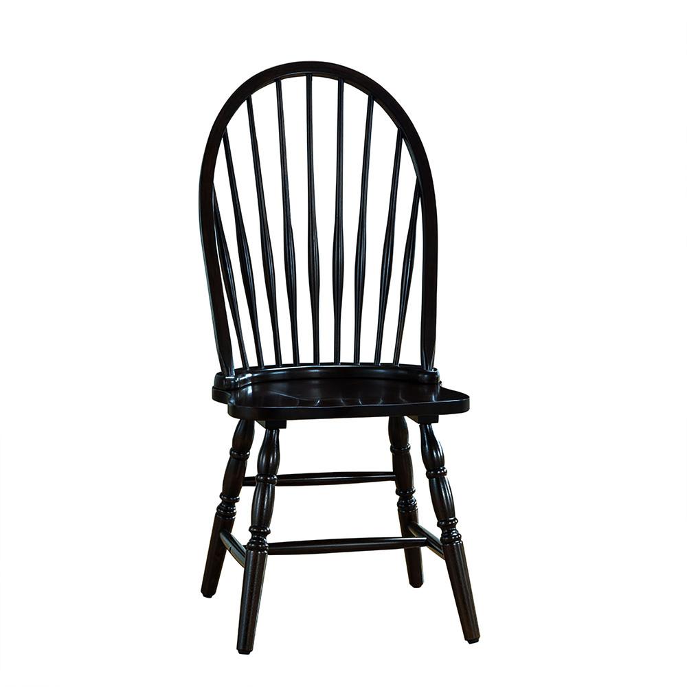 Windsor Dining Chair - Antique Black. Picture 1