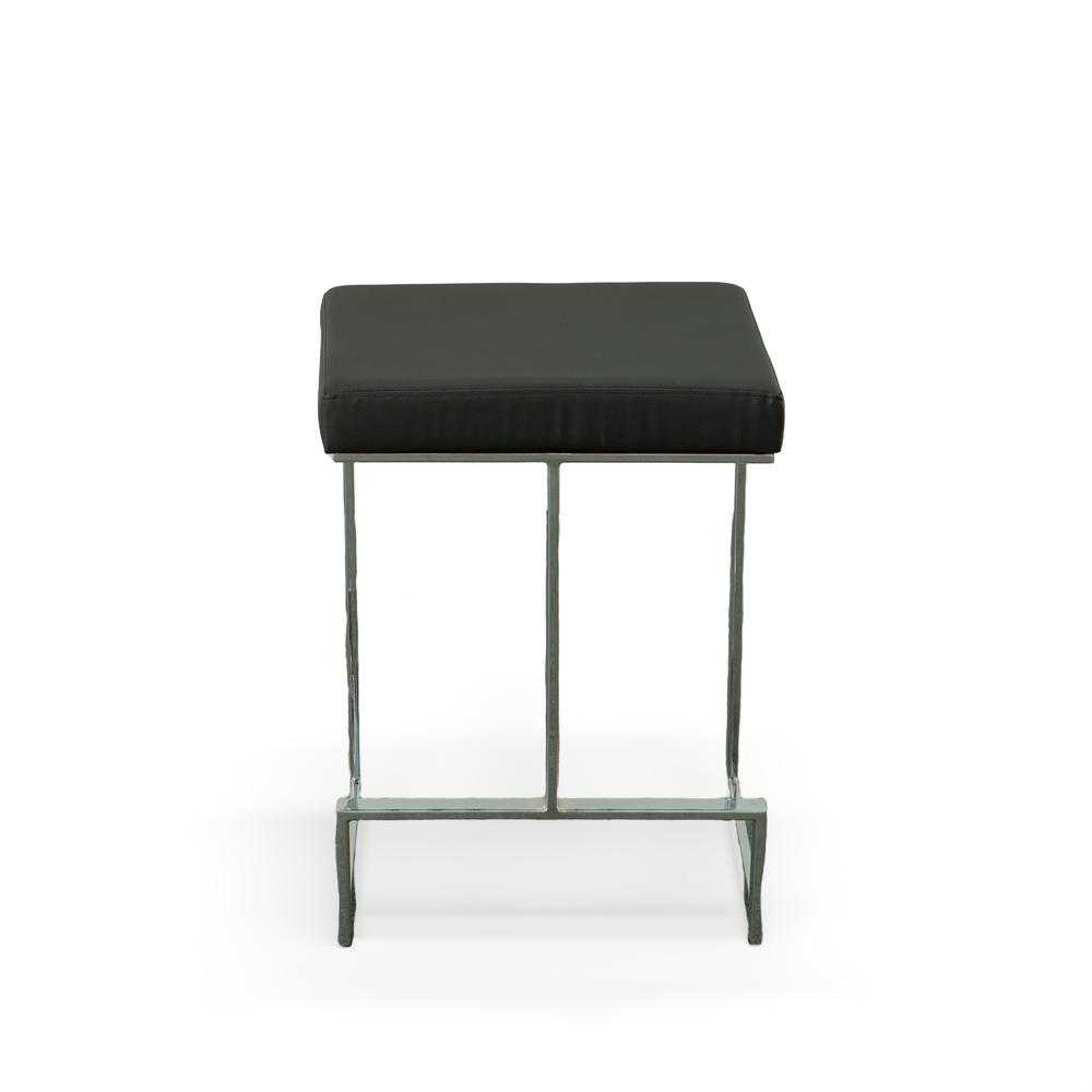 Kafka 24" Counter Stool - Chrome - Black Leatherette Upholstery. Picture 5