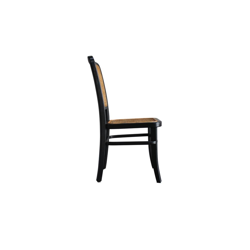 Grove Dining Chair - Set of 2 - Black - Natural. Picture 3