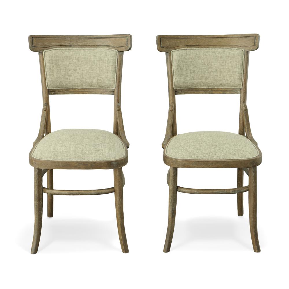 Diana Dining Chair - Set of 2 - Vintage Walnut - Peppered Upholstery. Picture 3