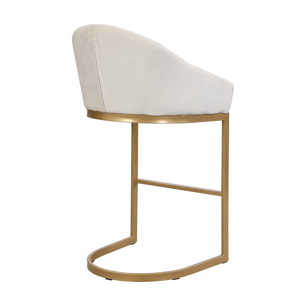 Torano 26" Upholstered Counter Stool - Gold - Cream Upholstery. Picture 4