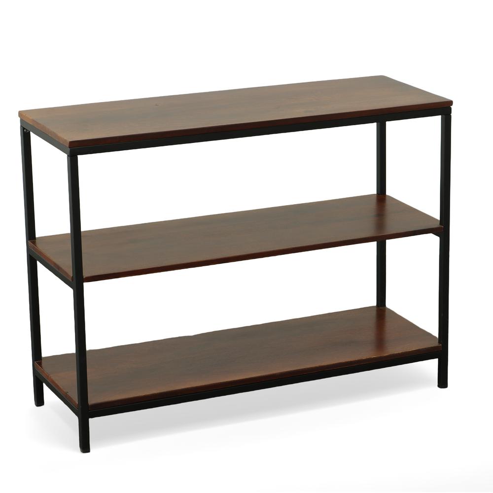 Brayden Console Table - Chestnut/Black. Picture 1