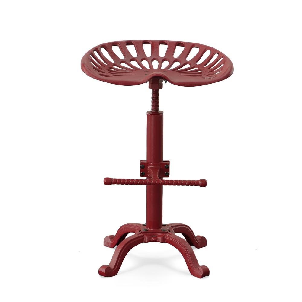 Adjustable Tractor Seat Barstool - Red. Picture 1