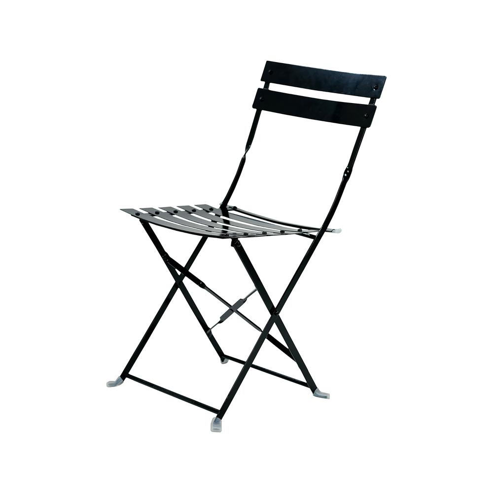 Bistro Folding Outdoor Chair Set - Set of 2 - Black. Picture 1
