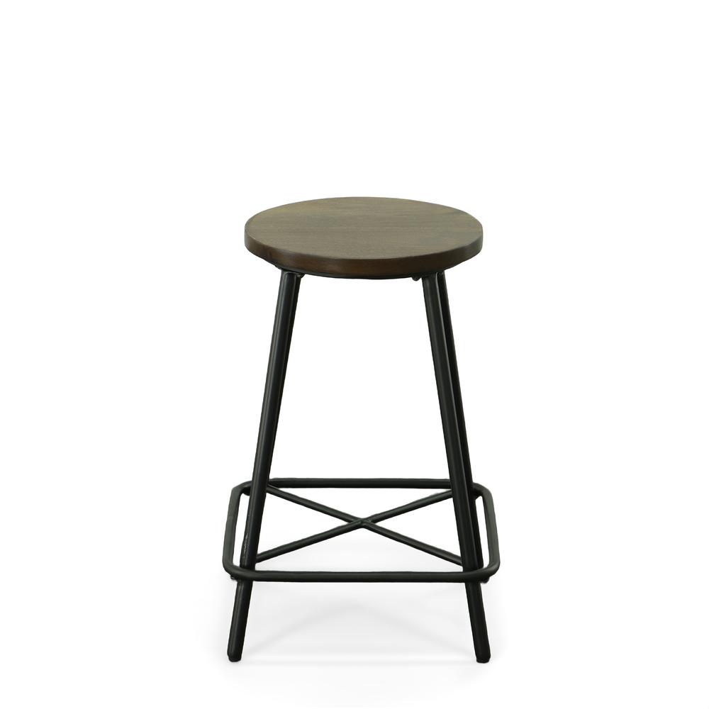 Illona 24" Counter Stool - Set of 2 - Elm Seat - Black Base. Picture 4