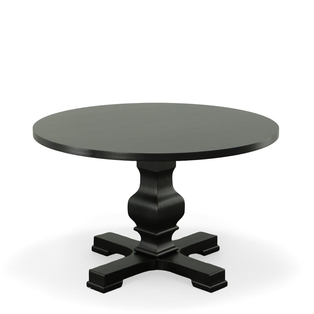 Carson 47" Round Pedestal Table - Black. Picture 1