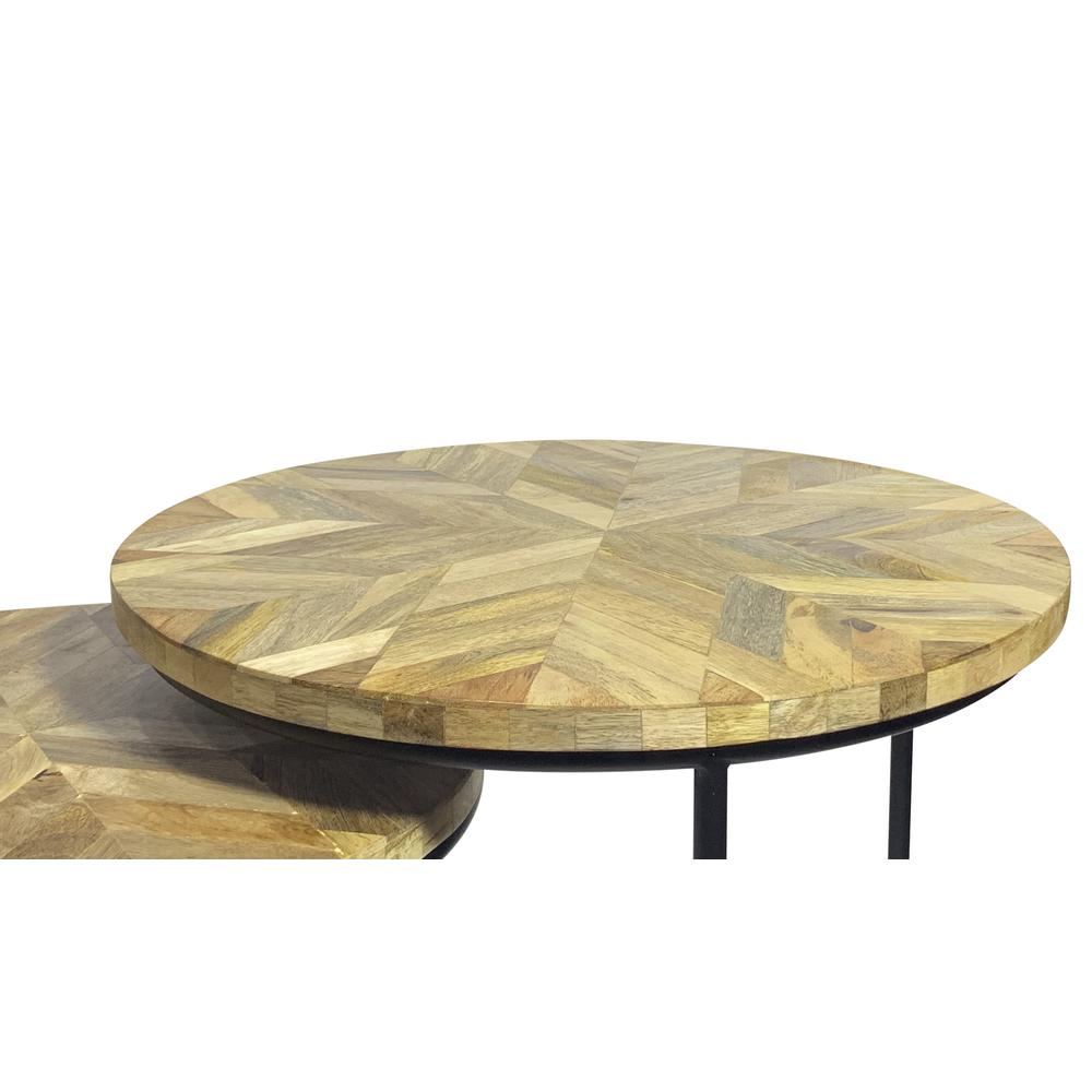 Mackintosh Round Nesting Tables - Natural Inlay/Black. Picture 4