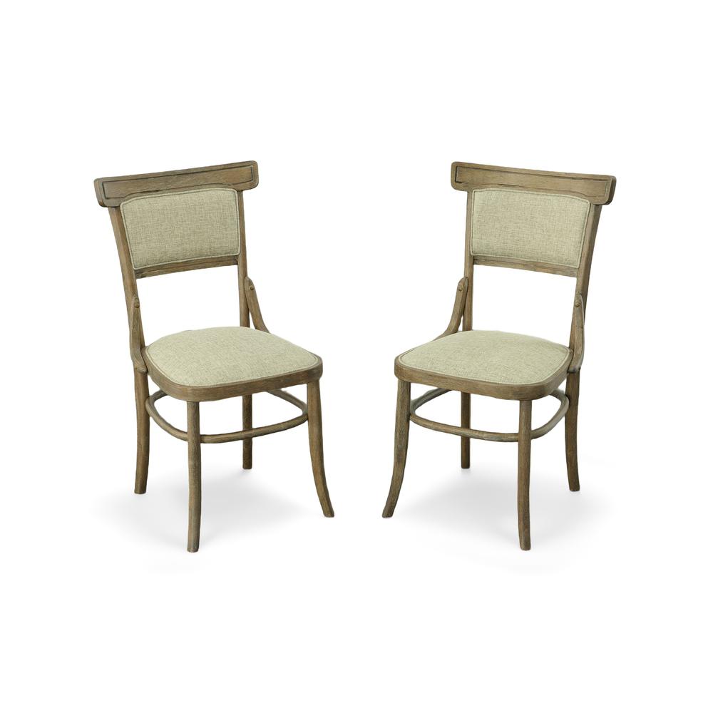 Diana Dining Chair - Set of 2 - Vintage Walnut - Peppered Upholstery. Picture 1