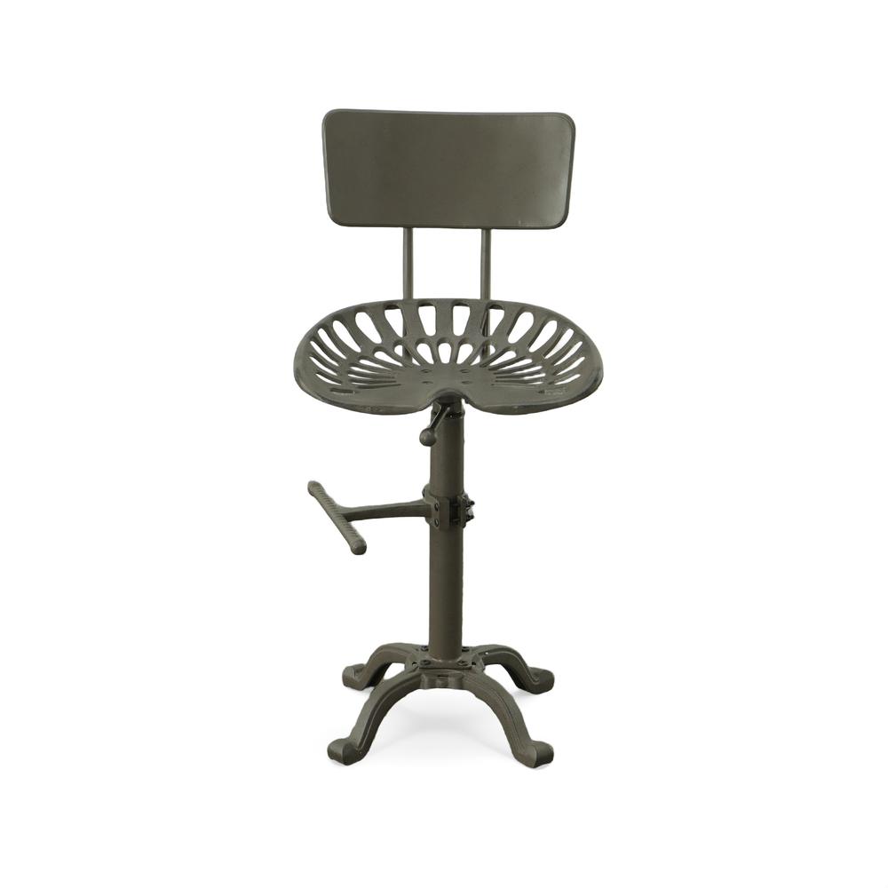 August Tractor Seat Barstool with Back - Industrial. Picture 2