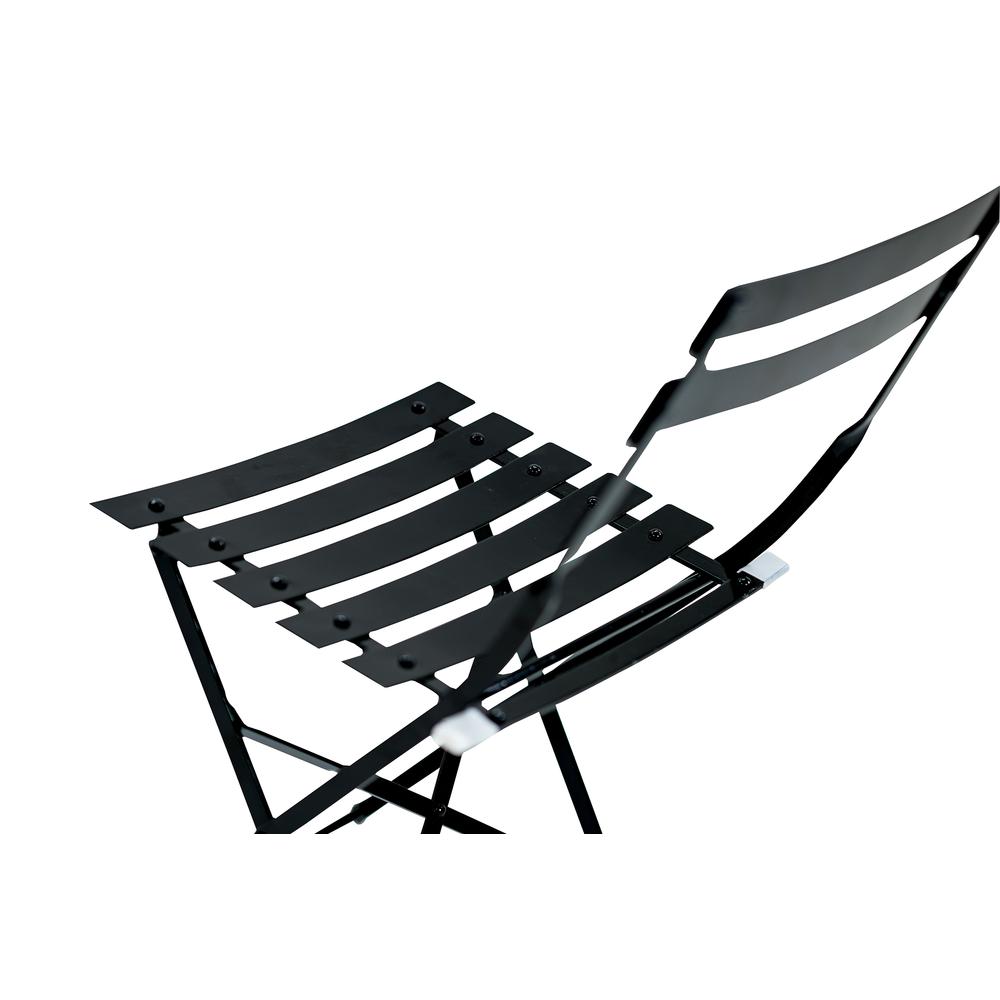 Bistro Folding Outdoor Chair Set - Set of 2 - Black. Picture 4