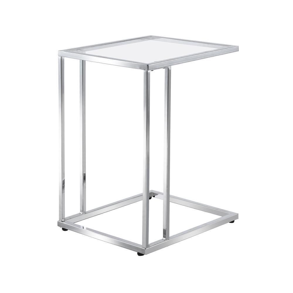 Provenzano Glass Top C-Form Table - Chrome. Picture 4