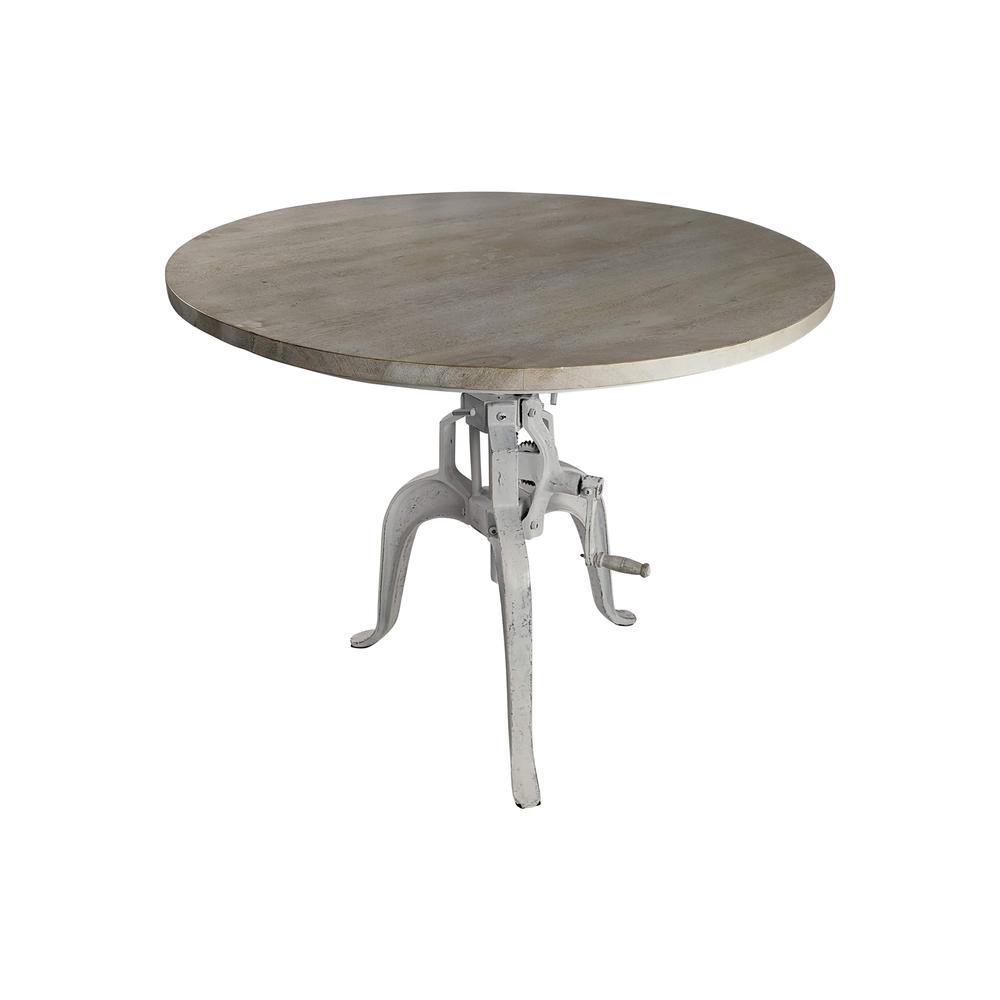 Bentley Adjustable Crank Table - Whitewash. Picture 1
