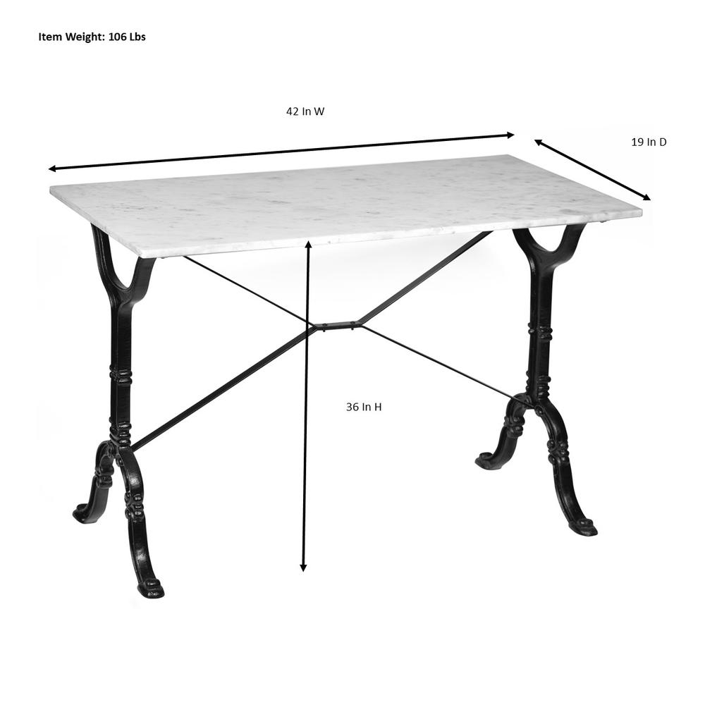Vera Marble Top Bar Table - White/Black. Picture 4