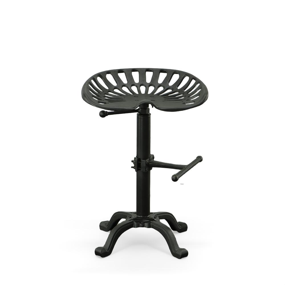 Adjustable Tractor Seat Barstool - Black. Picture 2