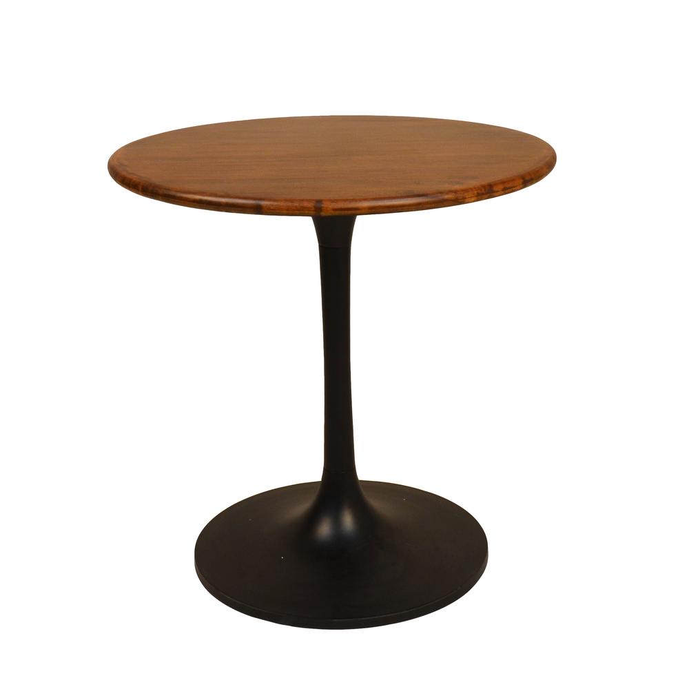 Alden Wood Top 30" Round Dining Table - Elm/Black. Picture 1